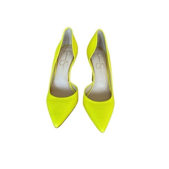 Jessica Simpson Womens Yellow Pointed Toe Stiletto High Heel Pump Size 8.5 - Picture 5 of 9